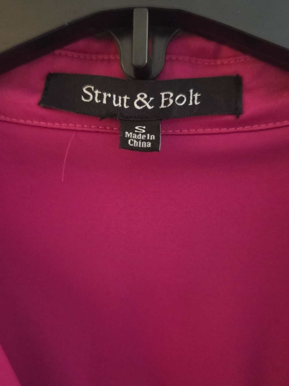 Button-Front Magenta Utility Jumpsuit with Tie Waist - Picture 2 of 7